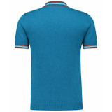 Wilson Men's 1960s Mod Pointelle Knit Mock Turtleneck T-shirt in Gulf Coast Back View