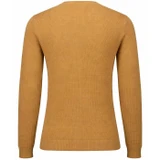 Murray Men's Mod Crew Neck Waffle Knit Jumper in Dijon - Back View