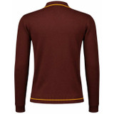 Popscene Retro 70s Stripe Knitted Track Top in Potting Soil - Back View