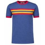 Weekender Northern Soul Chest Stripe Knitted T-shirt in Keylargo - Front View