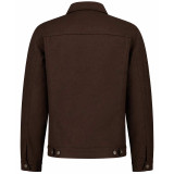 Madcap England Woburn Hopsack Men's 1960s Mod Western Trucker Jacket in Cocoa Brown - Back View