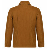 Ziggy beagle collar retro 70s cord shirt jacket in Tan Back view
