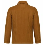 Ziggy beagle collar retro 70s cord shirt jacket in Tan Back view
