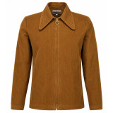 Ziggy beagle collar retro 70s cord shirt jacket in Tan front view
