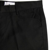 Frogmouth pocket on Madcap England Logan Bootcut Hopsack Trousers Mod 60s Style in Black