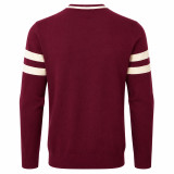Madcap England Columbia Varsity Stripe Ivy League Knitted Jumper in Zinfandel Back View