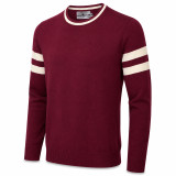 Madcap England Columbia Varsity Stripe Ivy League Knitted Jumper in Zinfandel Side View