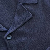 Madcap England Lane Navy Knitted Blazer Knitted Lapel Close Up
