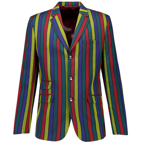 Hendrix Retro 60s Stripe 3 Button Boating Blazer inspired by Jimi Hendrix - Front View