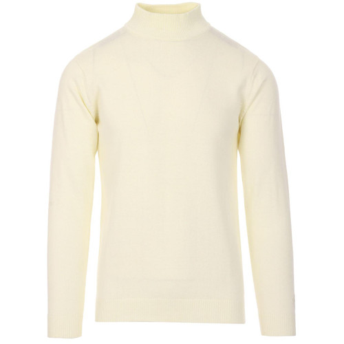 Madcap England Eastwood Men's 1960s Mod Mock Turtleneck Jumper in Winter White