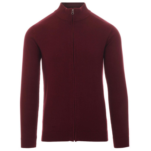 Madcap England Men's Retro Mod Knitted Track Top in Zinfandel