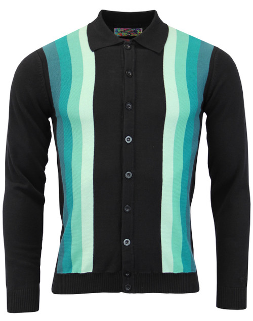 blake cardigan black teal mens mod 