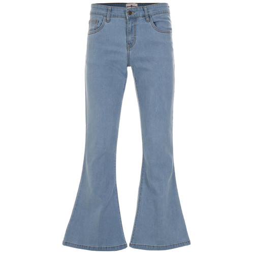 Madcap England Rock Flares in Retro 70s Distressed Bleach Wash Denim