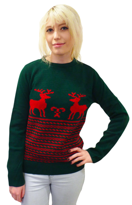 RETRO CHRISTMAS JUMPER RETRO REINDEER XMAS SWEATER