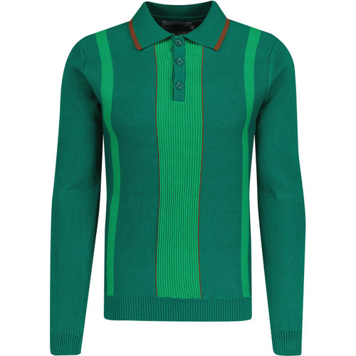 madcap england mens nova rib knit tonal stripe long sleeve polo top evergreen