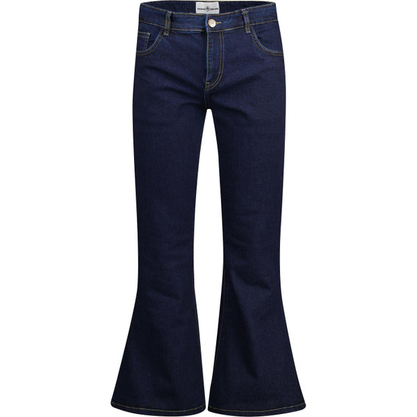 Madcap England Men's Rock Flares Bell Bottom 70s Jeans in Indigo Blue Denim