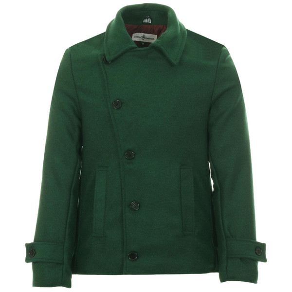 Madcap England Denny Retro 60s Mod Edwardian Style Melton Short Jacket in Green