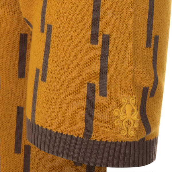 madcap england mens coaster contrast dash pattern knitted tshirt golden orange