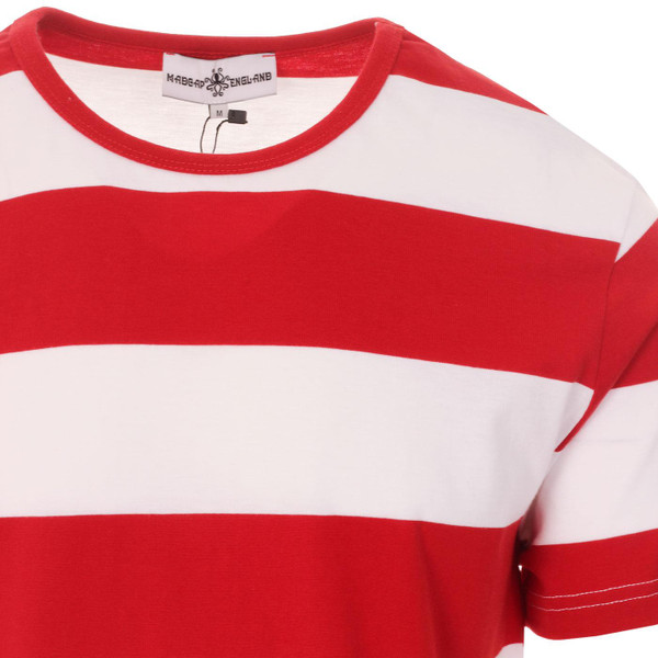 Milne MADCAP ENGLAND Retro Mod Block Stripe Tee red white