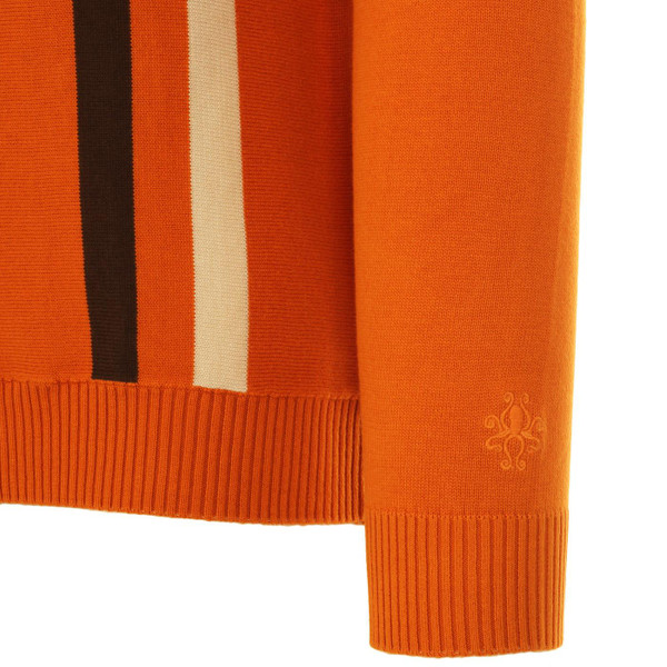 Madcap England Action Retro Mod Pop Art Stripe Racing Jumper in Marmalade