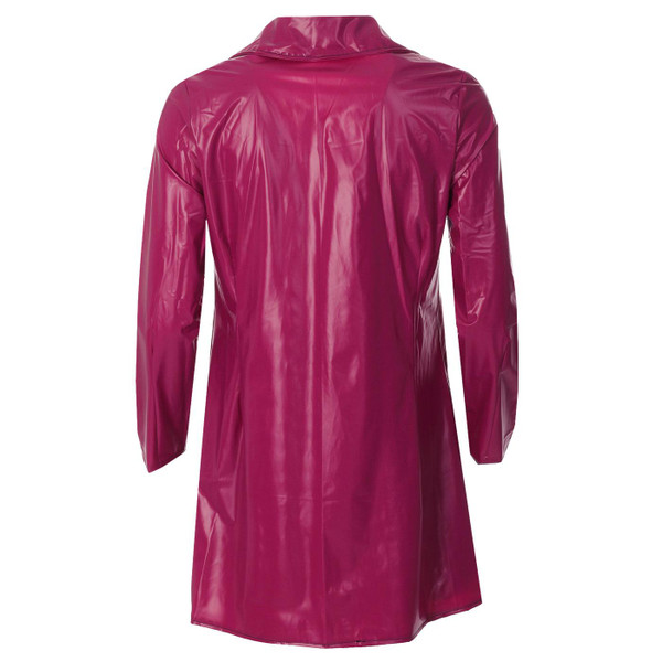Madcap England Jackie Women's 60s Mod PVC Raincoat in Maroon Pearl