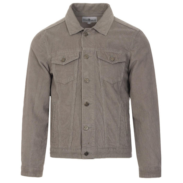 Madcap England Woburn Retro Mod Cord Western Trucker jacket in Drizzle Grey