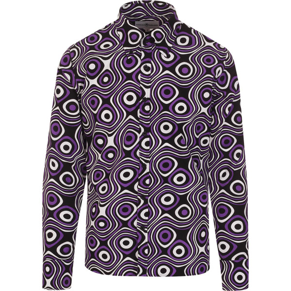 madcap england mens trip op art bold print long sleeve shirt royal lilac black white