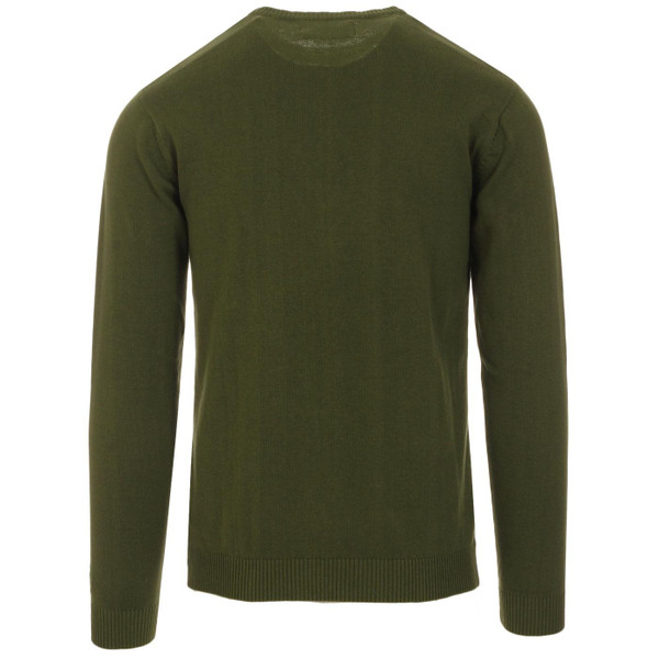 Madcap England Action 60s Mod Racing Jumper in Cypress Green with Toasted Almond and Black Retro Stripes