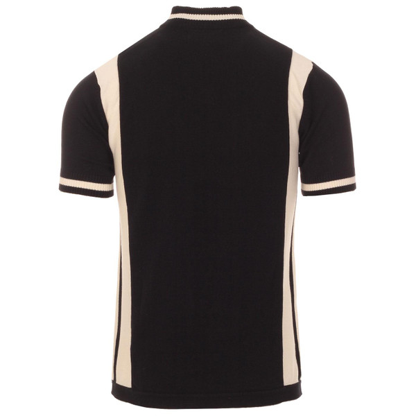 Madcap England Roue Men's Retro 1960s Mod Dogtooth Knit Cycling Top in Black and White