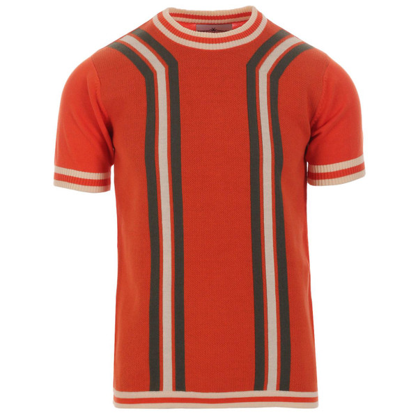 Madcap England Modernista Retro Mod Knitted Contoured Stripe Tee in Koi