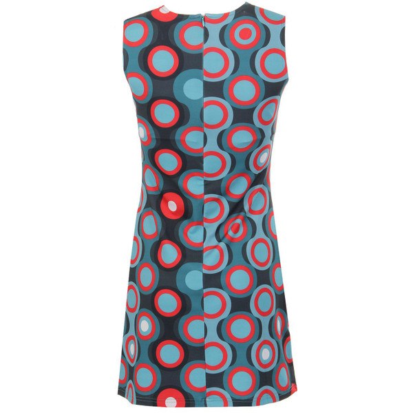 Madcap England Mod Target Pop Art Pattern Retro Dress in Blue
