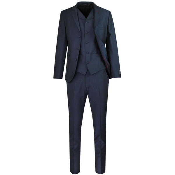Madcap England Retro 1960s Mod Tailored Mohair Tonic 3 Button Suit in Navy
