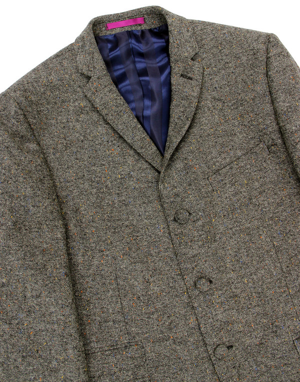 madcap england mod donegal 3 button suit blazer