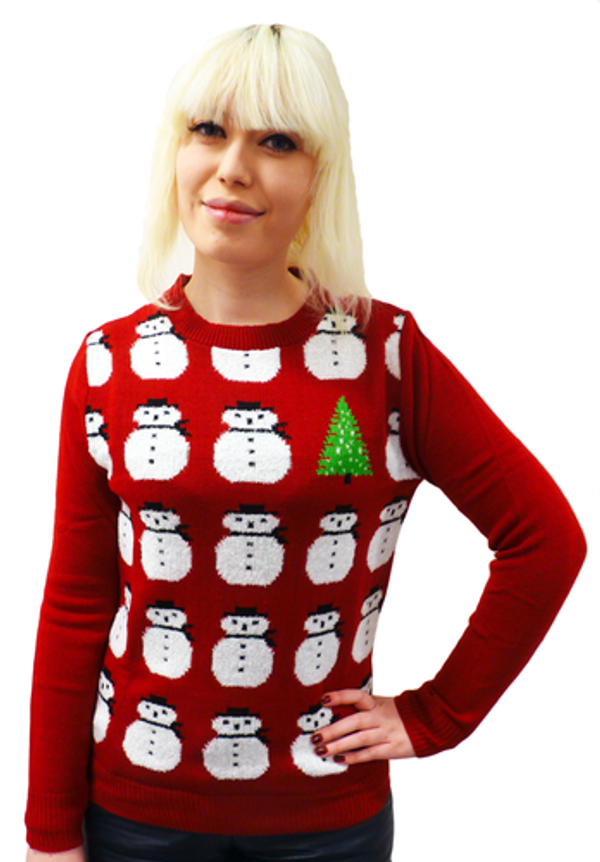 RETRO SNOWMAN FROSTY CHRISTMAS JUMPER WOMENS XMAS