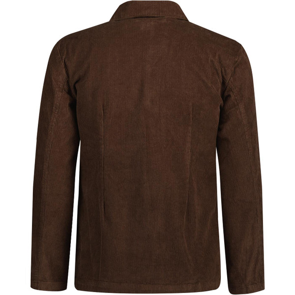 madcap england mens dagger collar ring zip through cord overshirt cocoa brown