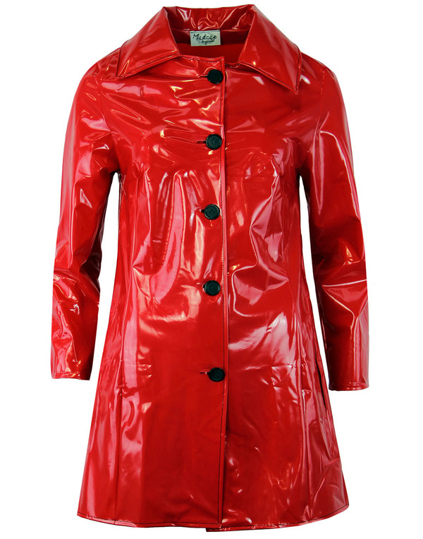 madcap england jackie 60s mod pvc raincoat red