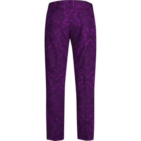 madcap england mens paisley print cord slim leg trousers purple