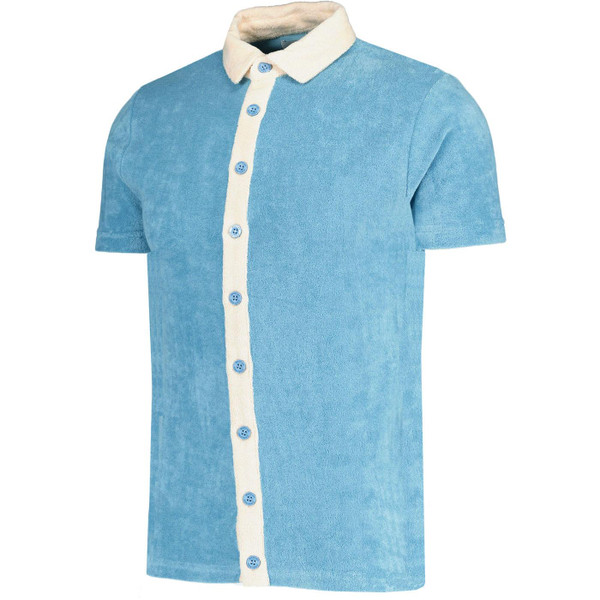 Madcap England Salton Retro Towelling Shirt in Air Blue MC1056