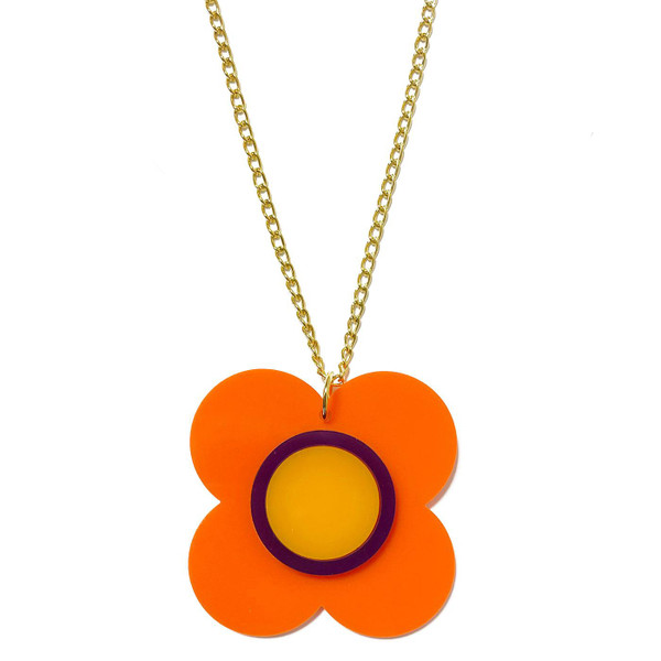 Ada Binks for Madcap England 60s Mod Solid Daisy Pendant in Orange