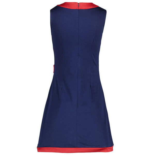 Madcap England A Go Go 1960s Mod Side Tab Airline Dress in Navy MC454