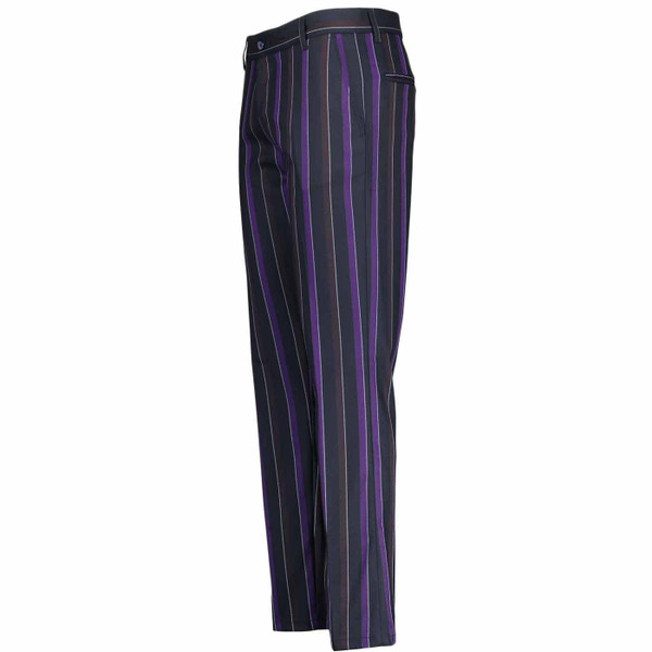 Madcap England Retro Slim Leg Boating Stripe Trousers in Purple Mix MC1015