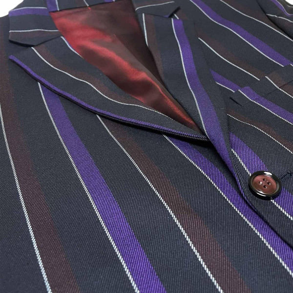 Madcap England Offbeat Single Breasted 1960s Mod Stripe Boating Blazer in Purple Mix MC1012