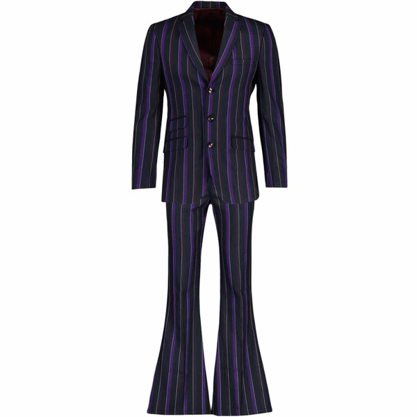 Madcap England Offbeat Boating Stripe Flared Suit in Purple Mix MC1012