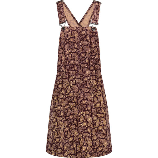 madcap england womens paisley print cord pinafore dress tawny port