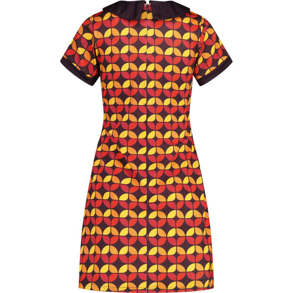 madcap england womens dollierocker circle pattern 60s mod dress black coffee