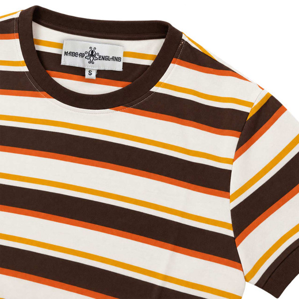 Madcap England Lucky Number T-Shirt Chocolate Brown Sewn On Collar Detail