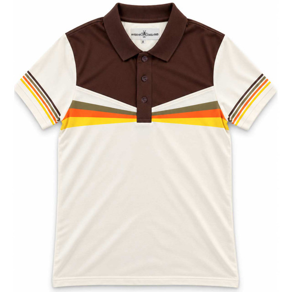 Madcap England Good Money Retro Sunburst Stripe Polo Cloud Cream - Flat Lay
