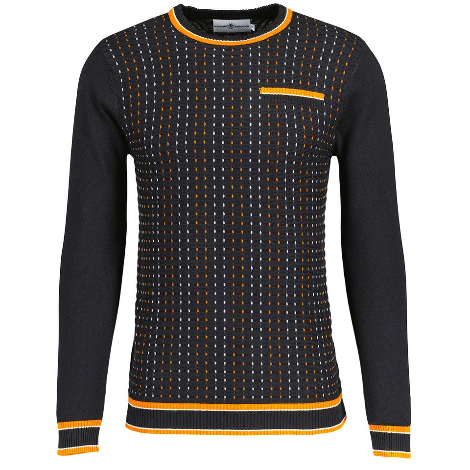 MADCAP ENGLAND REVOLUTION TEXTURED RIB STRIPE RETRO 70s KNIT JUMPER