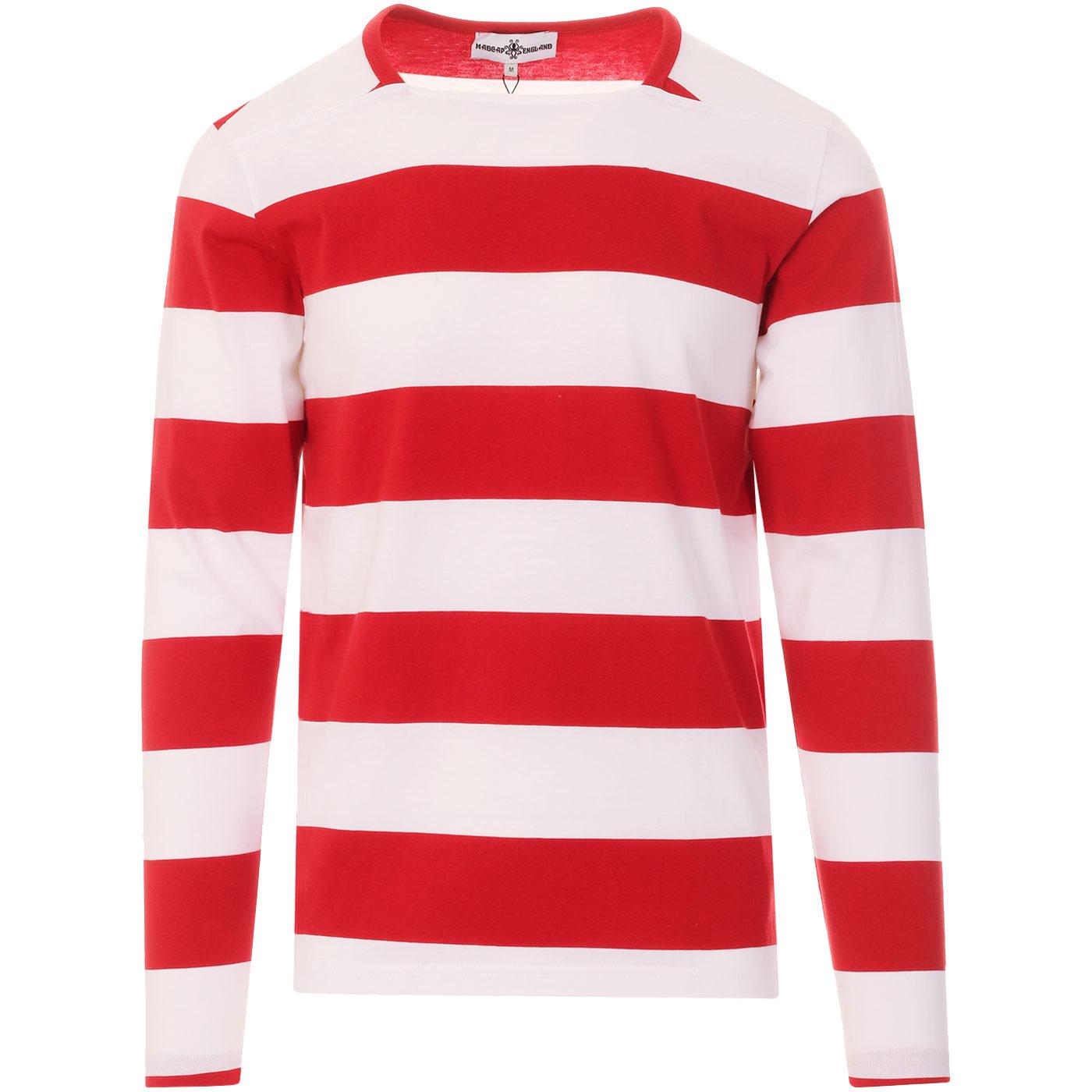 Ally Pally MADCAP ENGLAND Mod Straight Neck LS Tee red white