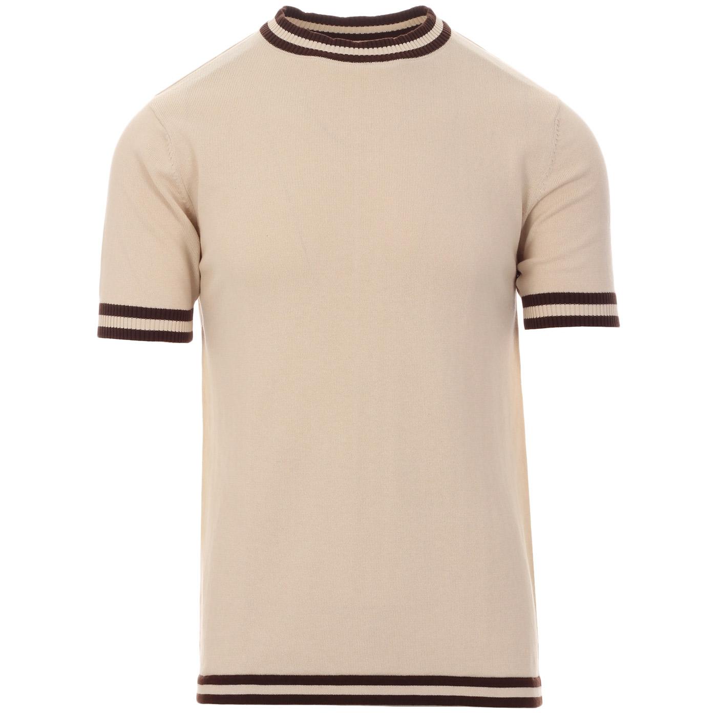 Madcap England Moon Retro Mod Knitted Tipped Tee in Birch